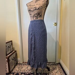 Abercrombie & Fitch Navy Polka Dot Maxi Skirt